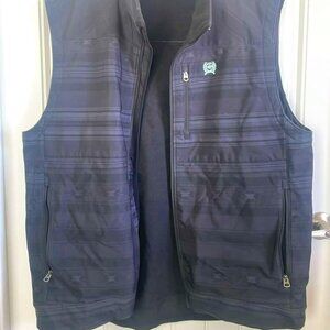 XXL Cinch Vest with Stripes and Aztec design